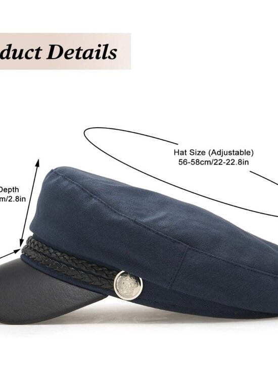 Women\'s Newsboy Cap Fiddler Caps Classic Beret Hat Fisherman Flat Hats Navy Blue
